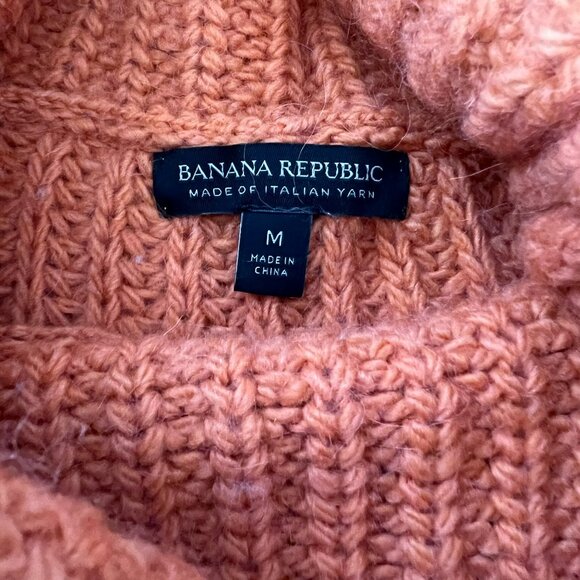 Banana Republic Women Cable Knit Chunky Sweater Italian Yarn Merino Wool Alpaca - Picture 4 of 8